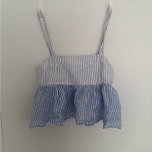 Striped Blue & White Top